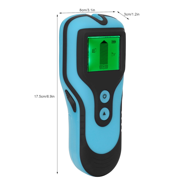 3 i 1 Vegg-skanner Finder Multifunksjonell Bærbar LCD Digital Vegg Metall Tre Studs Detektor Blå