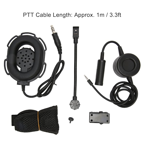 3,5 mm Walkie Talkie Headset med støjreduktion Justerbar mikrofon 2-vejs radiohovedtelefon med vandtæt PTT-adapter