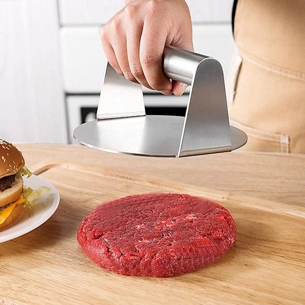 Effektiv Burgerpress, Rostfritt Stål Med Non-Stick Yta, Platt Botten För Jämn Värmefördelning, Idealisk För Smörgåsar Och Bacon, Enkel