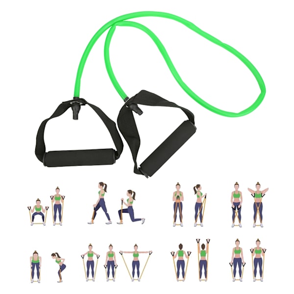Yoga elasticitet slitsad latex motståndsband bröst expander viktminskning multifunktion dragbälte fitnessutrustning (grön)