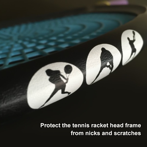 Tennis Racket Head AntiScratch Tape Racket Head Frame Guard PU Beskyttende Klistremerke(Svart )