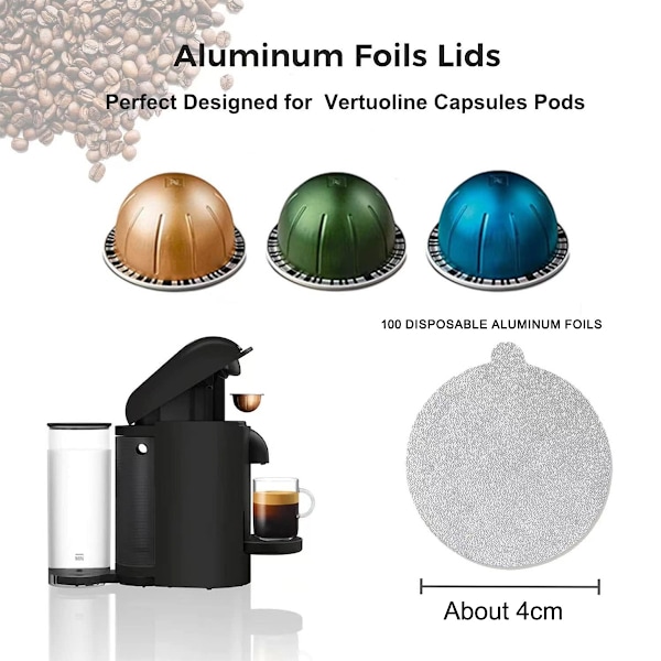Starka Säkra Folielock Aluminiumfolielock, Färsk Kaffepreservering För Återanvändbara Kaffekapslar, Kompatibla Med Nespresso Original Line Maskiner Och