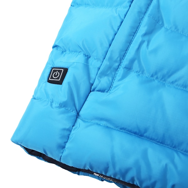 Uppvärmd västjacka med huva för män, vinterkläder, 3 temperaturnivåer, smart justerbar, blå, 4XL