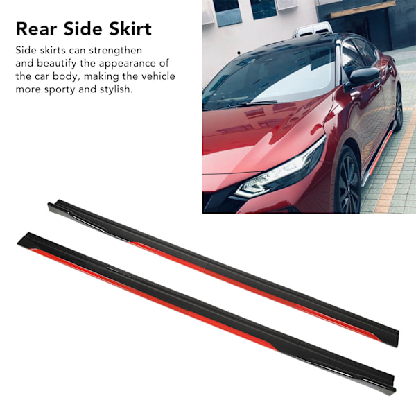 8PCS Bil Karosseri Styling Sido kjol Ljus Svart Röd Trim Splitters Diffuser Winglet Universal för Civic