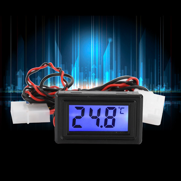 Digitalt termometer display til G1/4 vandkølet udstyr med vandtæt sonde 5V-24V