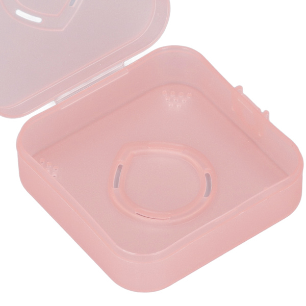 5 stk. Transparent Pink Makeup Puff Opbevaringsboks Bærbar Støvfri Åndbar Pudder Puff Beholder Holder