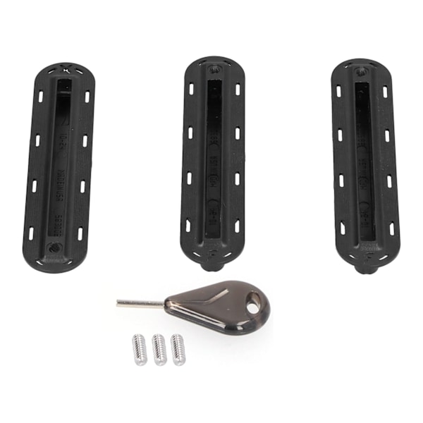 3 st/set Surfbräda Roder Groove Plast Fenad Box Plug Fin Plug Bas med SkruvarSvart