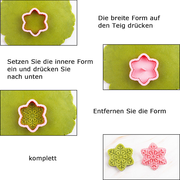 9 KPL:n lumihiutaleen muotit koristeluun Fondant-kuviointiin
