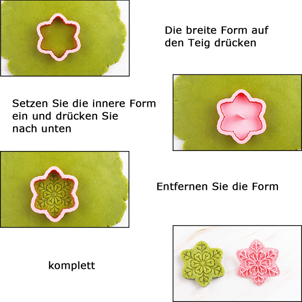9 stk. snefnug-kageform til udskæring, dekoration og fondantprægning