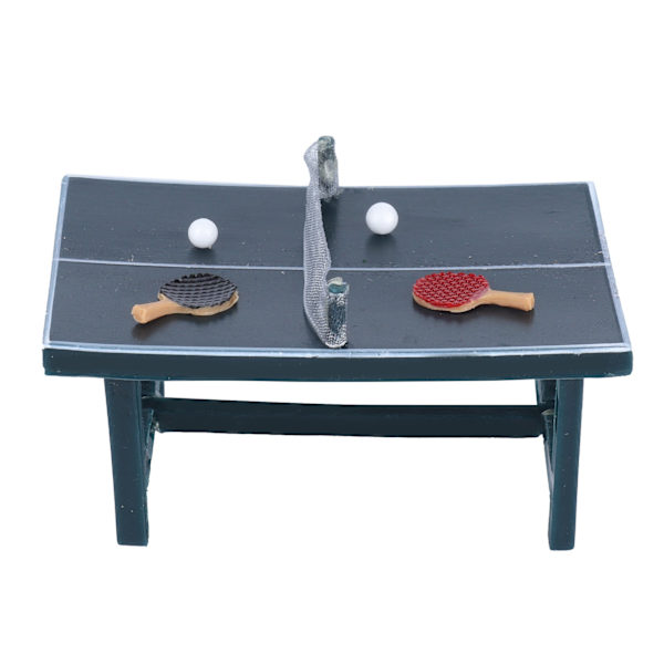 1:12 Dockhus Bordtennisbord Miniatyr Bordtennisracketar Dekorationstillbehör