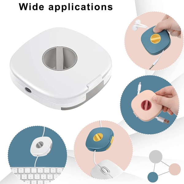 6 stk. Retrahable Kabelstyring Opladningsledning Organizer