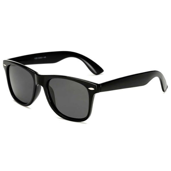 Retro Wayfarer Solglasögon, Svarta, Svart Glas