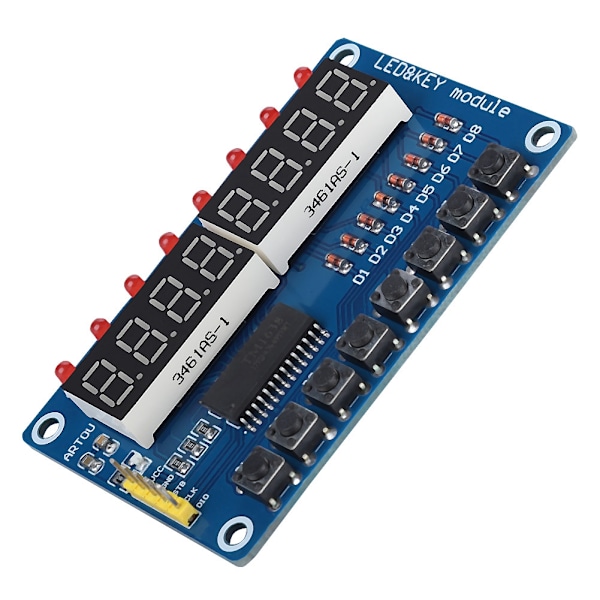 Ny 8-biters digital LED-nøkkel digitalrør TM1638-skjermmodul for Arduino AVR Authentic