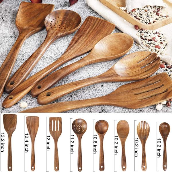 Träskedar för matlagning, Non-stick köksredskap set, Trä