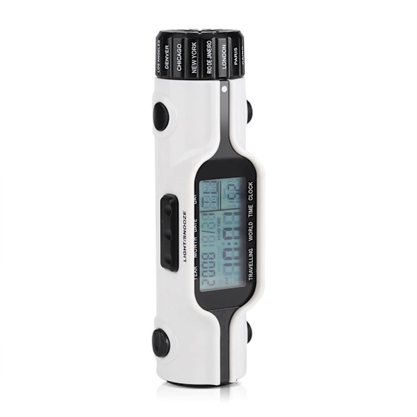 Ficklampa LED Digital Världstids Reselarm Klocka Termometer Utomhus