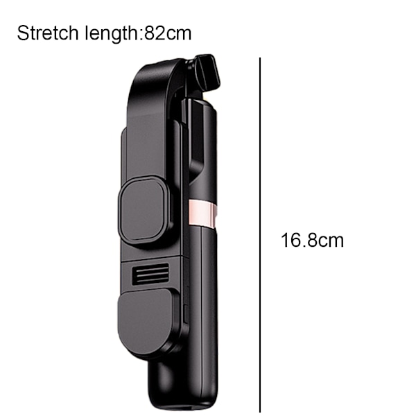 Mini Selfie Stick, Bärbar Aluminiumlegering Selfie Sticks Stativ, med Trådlös Bluetooth Fjärrkontroll