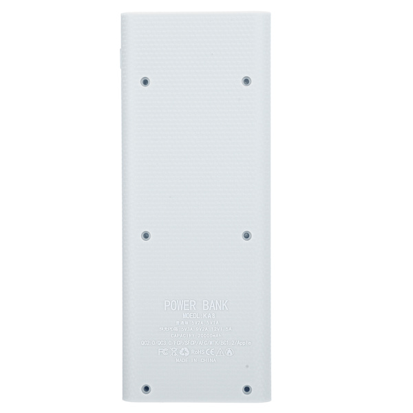 Snabbladdningsversion 8x18650 Power Bank Case USB DIY Kit Skal Batterihållare Laddningsbox Vit