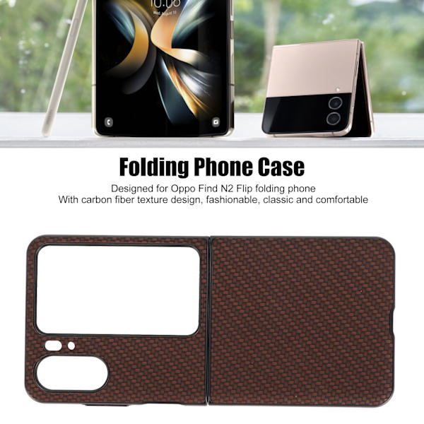 Foldbar telefonbeskyttelse i kulfibertekstur til Oppo Find N2 Flip