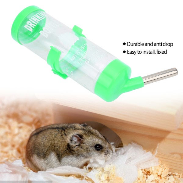 Automatisk hamster vattenflaska dispenser ingen dropp hamster dricksfontän för små djur grön 125 ml