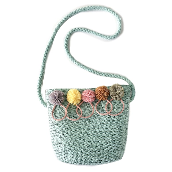 Søte halmbager for babyer - Myntveske Crossbody Bag - Halm Grønn Smal