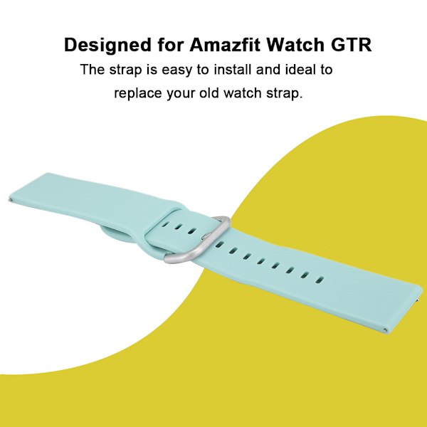Enkel farge Vibrant stil silikon erstatnings klokke stropp for Amazfit Watch GTR - Lyseblå