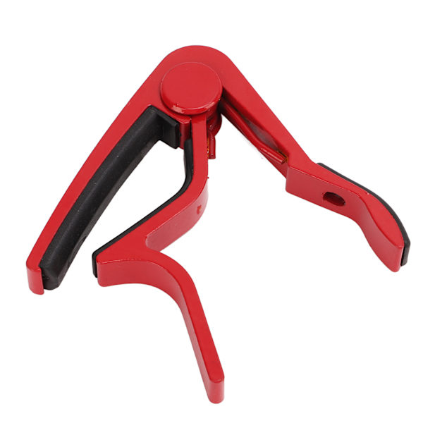 Guitar Capo Stærk Fjeder Ridsefast Høj Hårdhed Legering Guitar Capo med 5 Plektre Rød