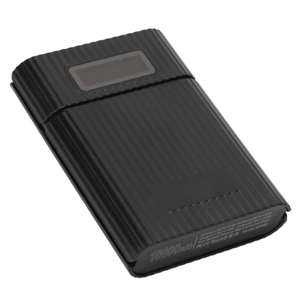 M09B 4x18650 Batterilagringsbox Micro Typ C Ingångsport Bärbar DIY Power Bank KitSvart