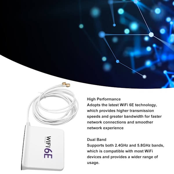 WiFi6E trådløs netværkskortantenne Omnidirectional 4dBi High Gain 2.4GHz 5.8GHz WiFi netværkskortantenne med SMA-port