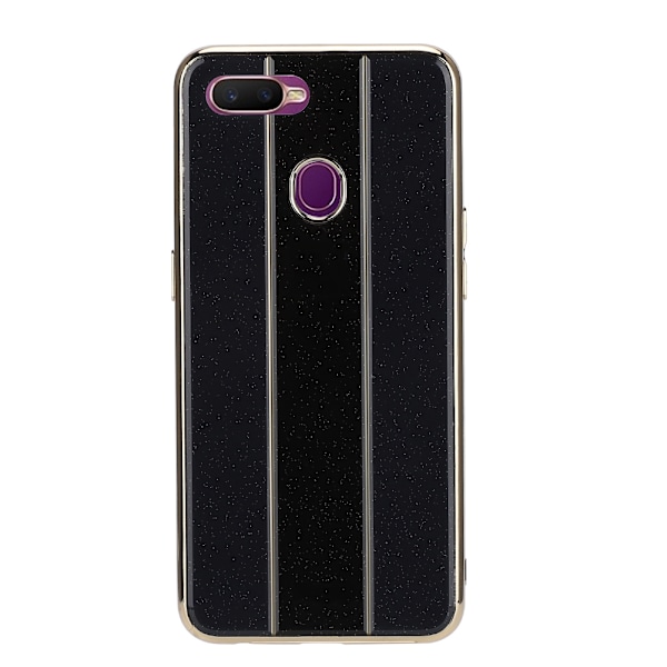 Elektroplet blødt gummi + plexiglas linse anti-fald telefoncovers til OPPO A7X/F9 (sort)