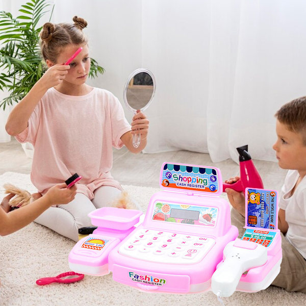 Barns simulerade snabbköpskassa lekstuga leksaksset baby närbutik kassa modell