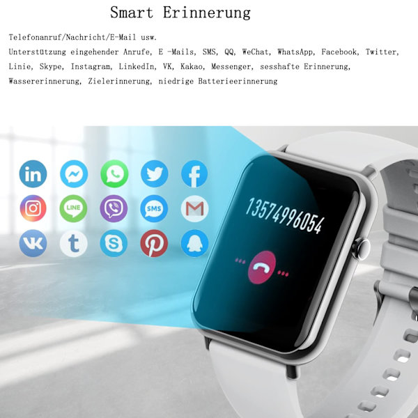 Smartklocka för kvinnor Fitness Tracker Watch IP67 Vattentät, 1,69 tum HD Full Touchscreen Fitness Watch Tracker med Blodsyre/Hjärtfrekvens