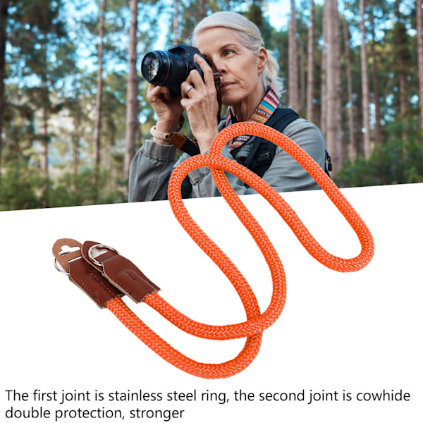 Kamerarem i läder och nylon för digitala systemkameror, orange
