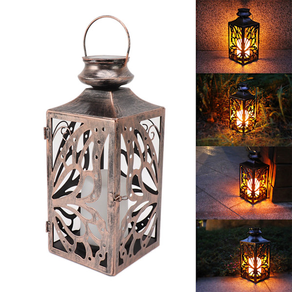 Soldrivna Dekorativa Lyktor, Väderbeständig Utomhusdesign för Uteplats, Veranda, Trädgård, Vattentäta Utomhushängande Lyktor, Premium LED-lampa