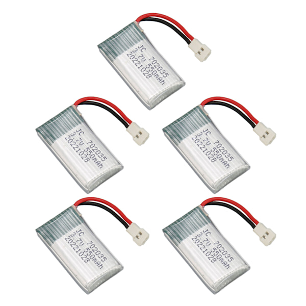 5 stk 3,7V 550mAh fjernkontroll UAV-batteritilbehør for Hubsan X4 H107 H107L H107D MJXRC F47 DFD F180 RC-drone