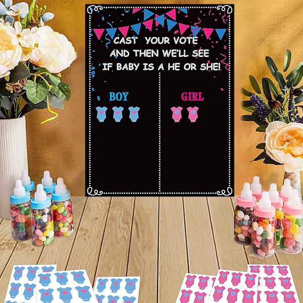 Gender Reveal Glamour, Interaktivt Gender Reveal Spelset, Högkvalitativt Material För en Chic och Engagerande Röstningsevenemang (Ett Set)