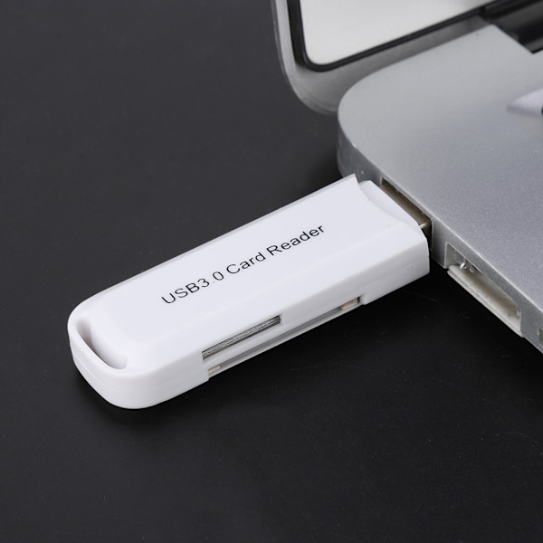 USB3.0 Secure Digital Minneskort & TF-kort Höghastighets Multifunktionell Kortläsare (Vit)
