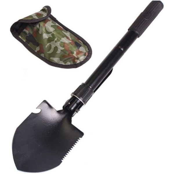 Bärbart Nödverktyg: Hopfällbar Spade av Högkolstål, Multiverktyg av Militärkvalitet för Camping & Vandring, Hållbar & Lätt Design, Komplett Med