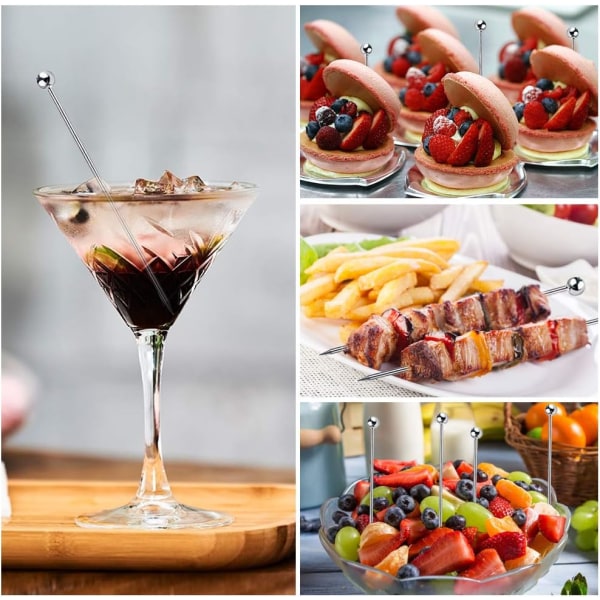 15 stk. cocktailpinde til drinks, rustfrit cocktailpind i rustfrit stål