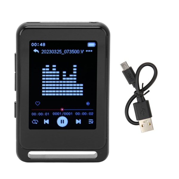 2,4 tommers musikkspiller Full Touch Scree Bærbar MP3-spiller Bluetooth 5.0 Høydefinisjon MP3-spiller for sport Elektronisk bok