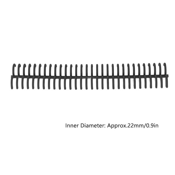 10 stk. løse blade bindingsryg 30 huller 22mm indre diameter slidstærke plastbindingsringe sorte