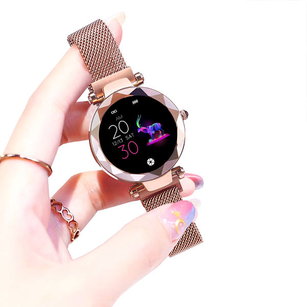 Vandtæt menstruationscyklus pulsmåler blodtryksmåler smartwatch armbåndsur (guld)