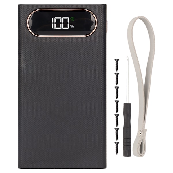 L12 22.5W 12x18650 Hitsausvapaa Akun Säilytyslaatikko LCD-näyttö Kannettava DIY Power Bank