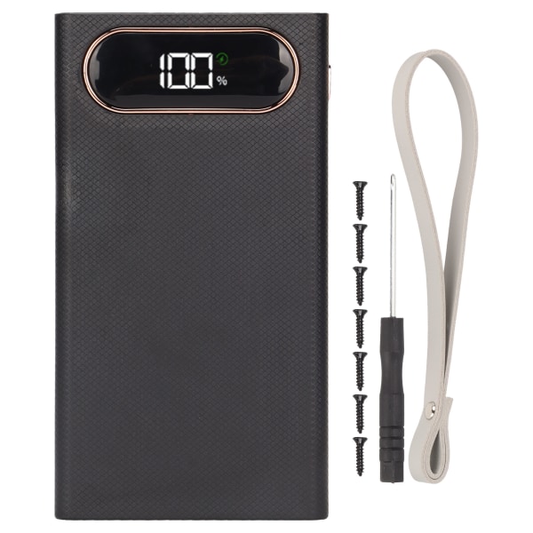 L12 22.5W 12x18650 Svetsfri Batterilagringsbox LCD-skärm Bärbar DIY Powerbank