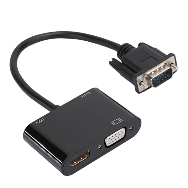 VGA-HDMI VGA HD -videomuunnin kaapeli Plug-and-Play -sovitin tietokoneprojektorille