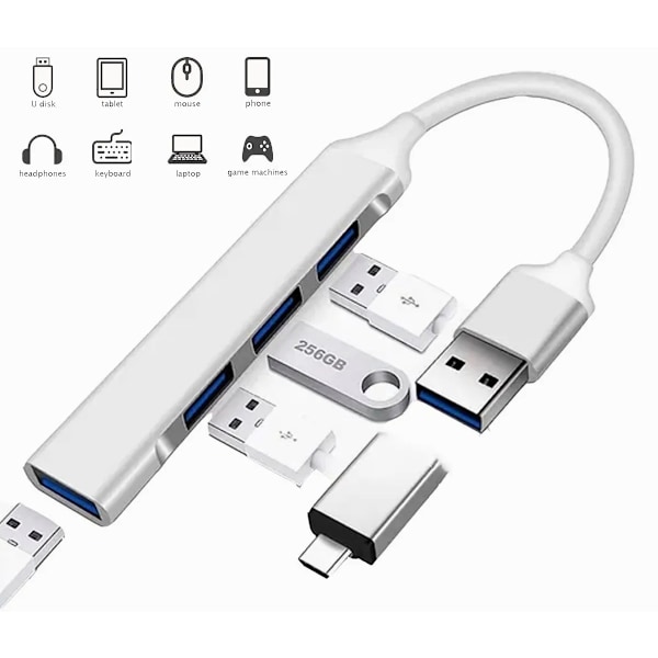 USB C Hubb För Enheter Med Typ C-Port, Bred Användning 4 USB-Portar Adapter Expander Med Användarvänlig Design, Portabel Och Lätt Att Flytta Mellan