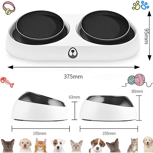 Pet's Oasis: Halkfri Design Stänksäker Vattenskål med Livsmedelsklassat Material, Rostfri Flytande Platt för Långsam Drickning och Enkel Rengöring