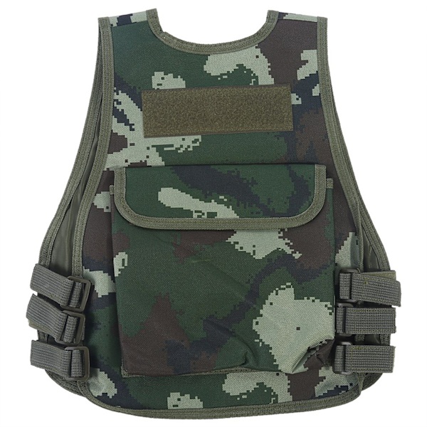 Barnkamouflageväst med flera fickor för strid utomhus jaktspel (Jungle Camouflage S)