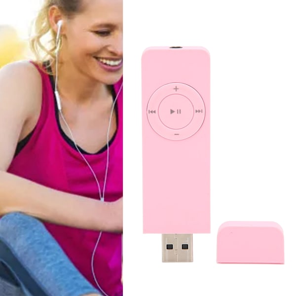 MP3-soitin, häviötön ääni, tukee jopa 64 Gt:n mini-musiikkisoitin opiskelijoille, juoksuun, matkustamiseen, vaaleanpunainen