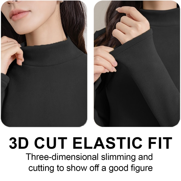 Kvinnors Turtleneck Långärmad Skjortor Höst Mode Baslager
