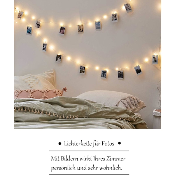 LED-koppartrådsljusslinga 10m 100 LED batteridriven